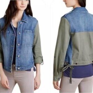 Anthropology Pilcro & the Letterpress Military Jean Jacket Large